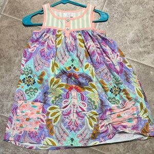 Matilda Jane Dress! Vibrant Paisley Kids Dress with Pink Accents